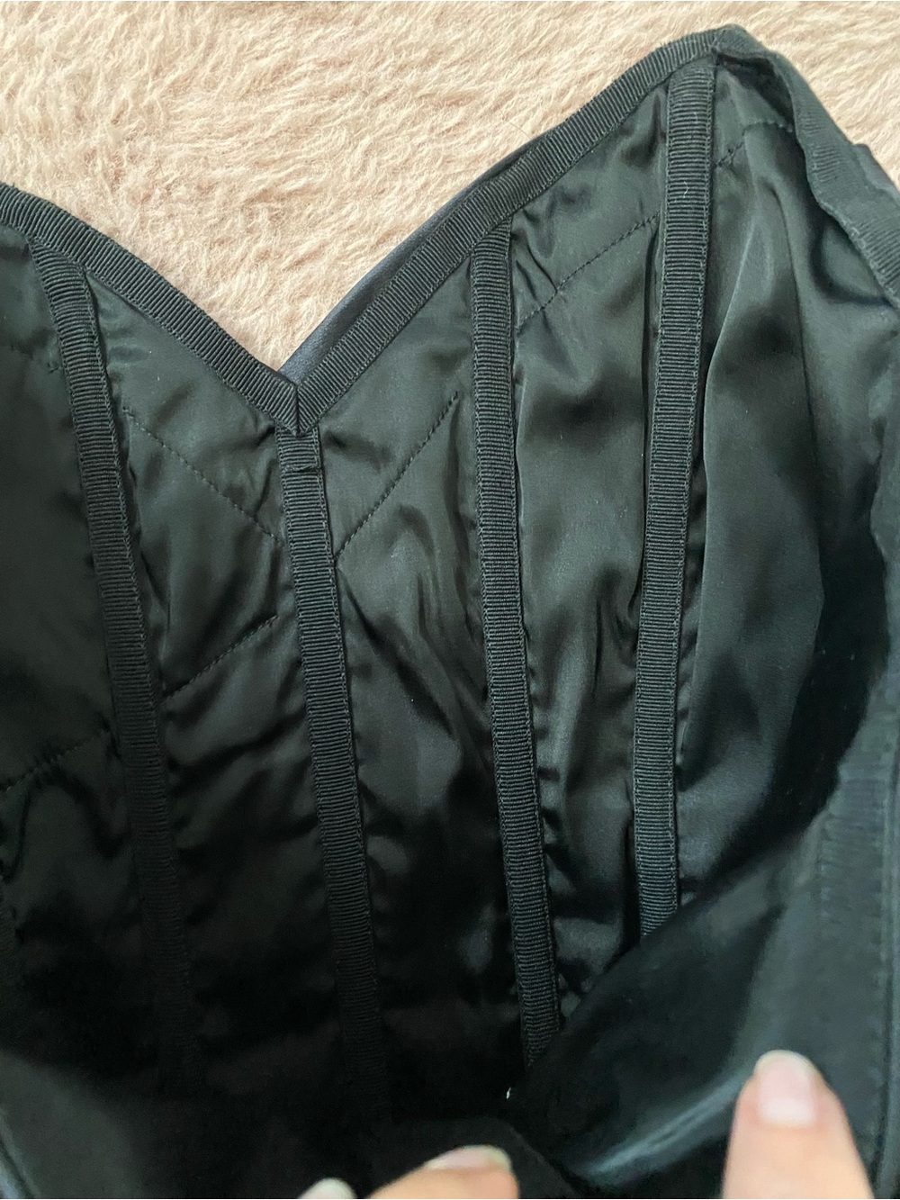 Vintage Dolce & Gabbana Black Silk Ruched Corset Cocktail Dress 38 - Picture 8 of 9